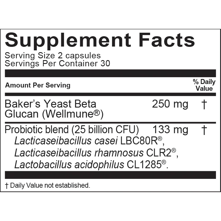 Immune Support Probiotic Capsules with Wellmune®